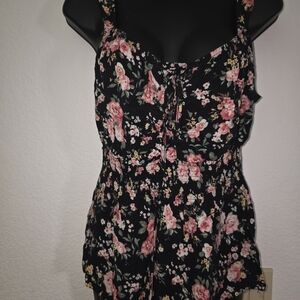 No Boundaries Black Floral Blouse